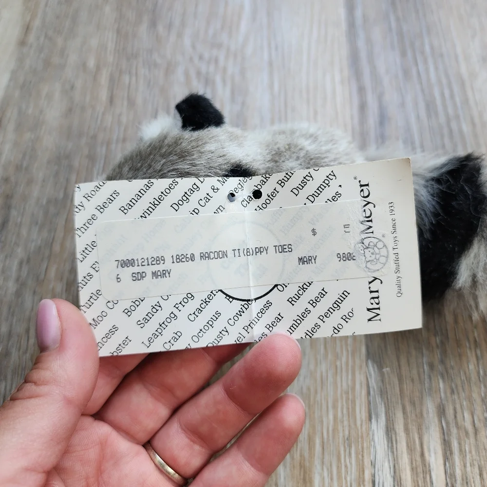 MARY MEYER TIPPY TOES FINGER PUPPET Raccoon BANDIT New